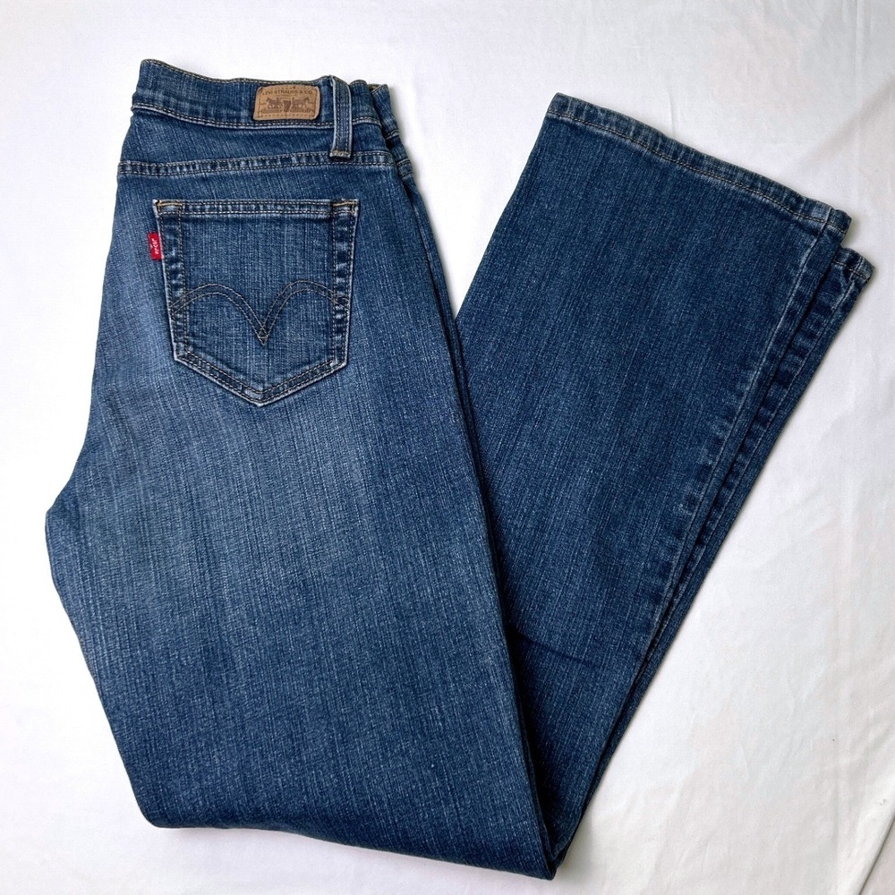 Levi's Women 529 Mid Rise Curvy Boot Cut Stretch Denim Jeans Size 10 Medium Blue